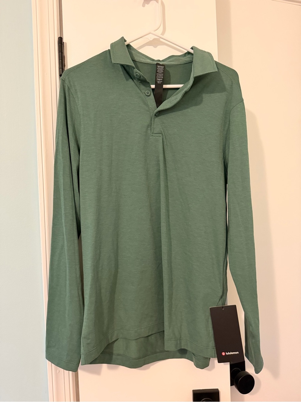 lululemon athletica Men's Long-Sleeve Button Polo - Sage Green